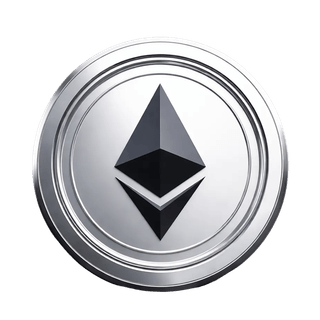 Élément graphique en suspension représentant la cryptomonnaie Ethereum ETH