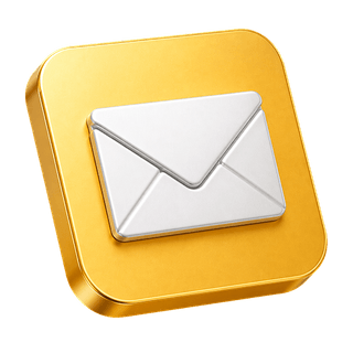 Élément décoratif de la page nous contacter sous forme d'icône d'enveloppe mail en 3D